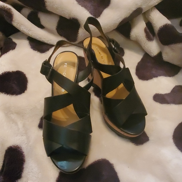 Franco Sarto Shoes - Franco Sarto Black Leather Sandals Size 8.5